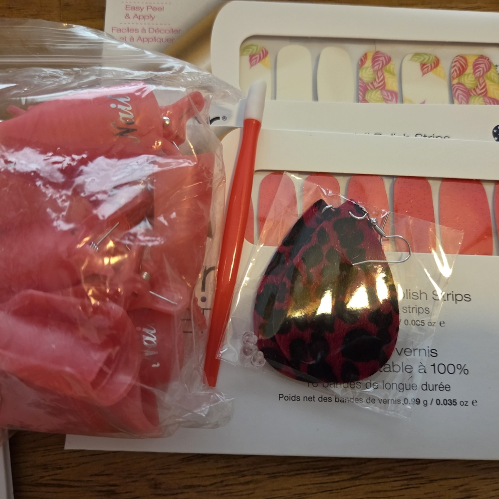Color Street Pink and Black Leopard Nail Set